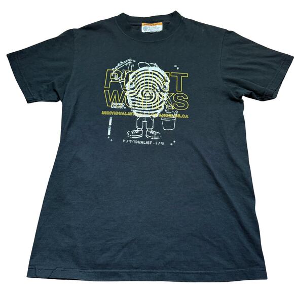 Individualist T Shirt Mens Black Size Small Indvlst Finger Print Crewneck Street - Picture 8 of 8